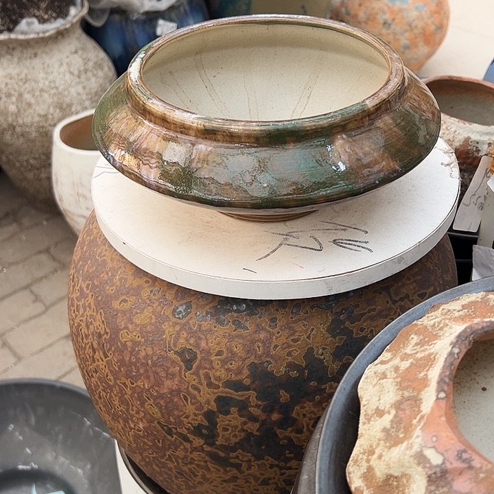 景德镇精品花盆栽口18高10