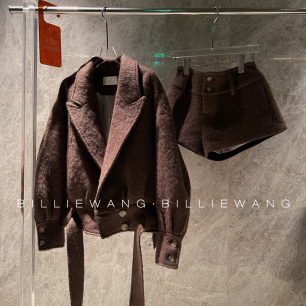 BW独立设计师高定系列｜云雾毛流感加厚洋气外套短裤