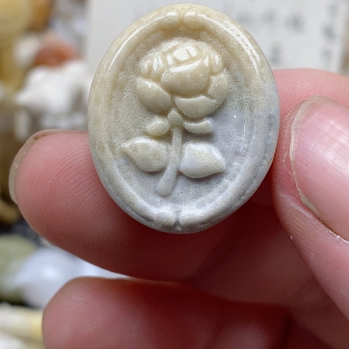 颈饰未镶嵌硅化珊瑚（珊瑚玉）有瑕 小