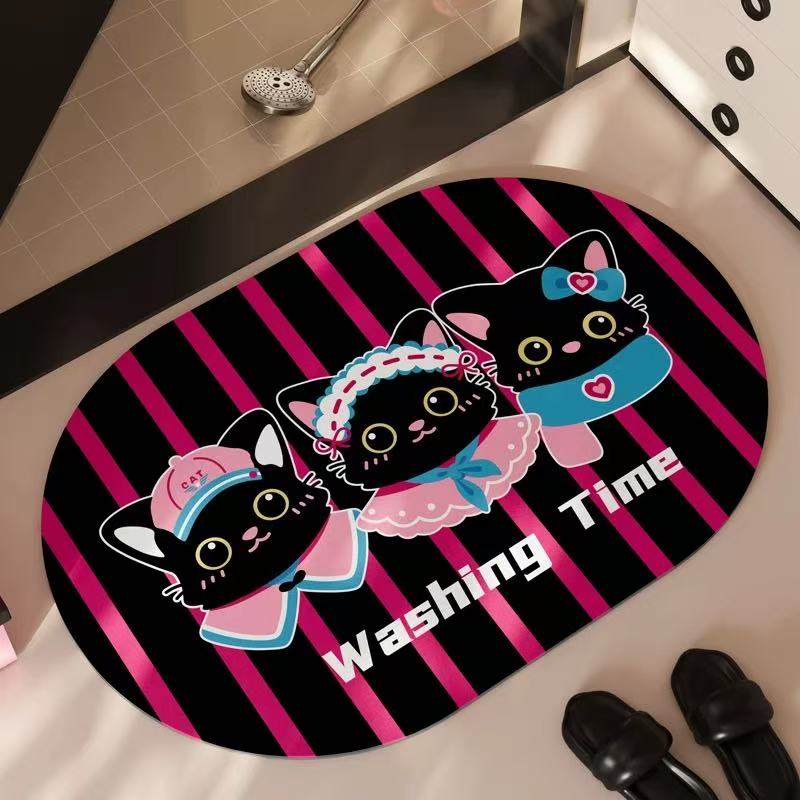 印象【萝莉小喵】亚麻抗污吸水防滑浴室卫生间门口厕所防滑地垫