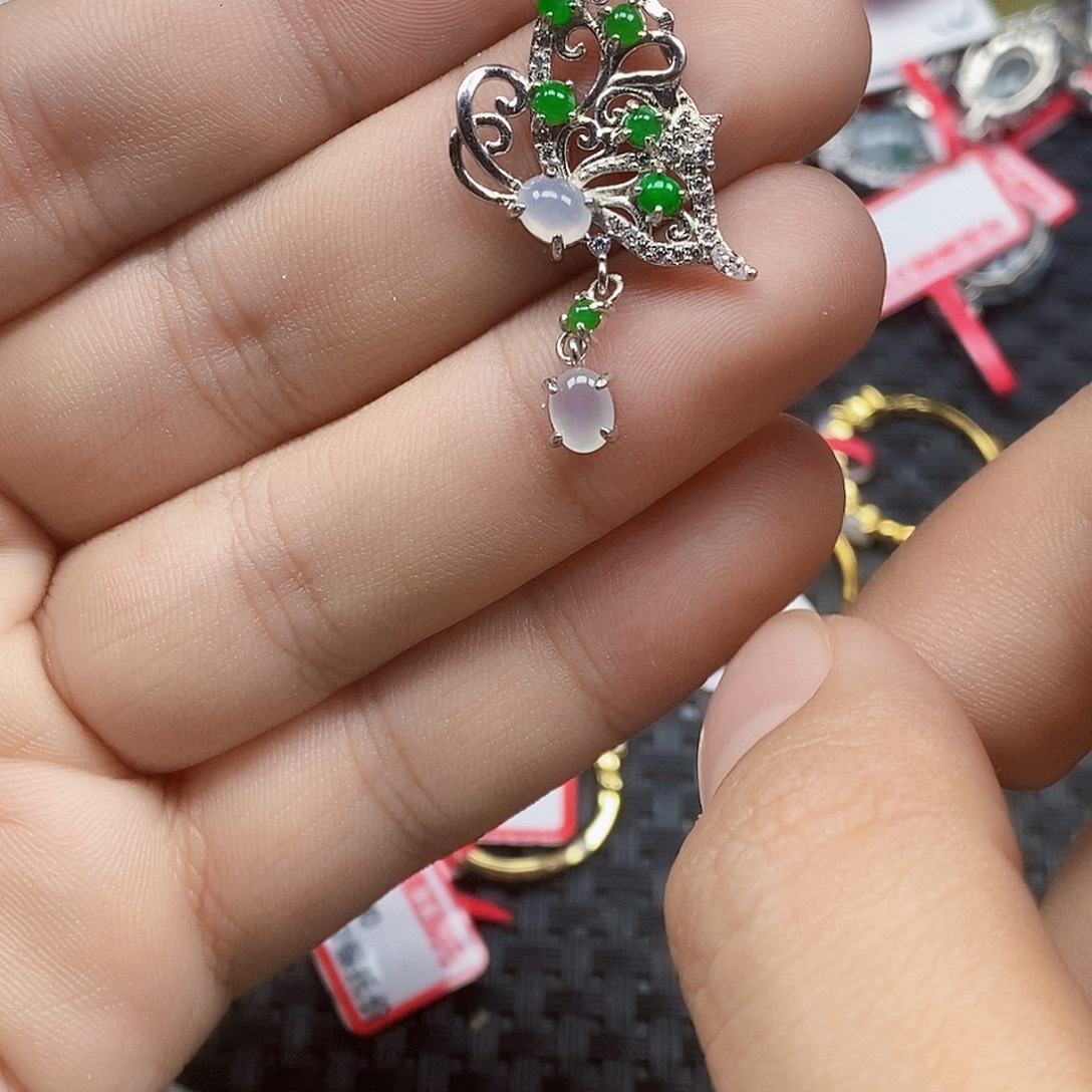 翡翠银S925镶嵌戒指