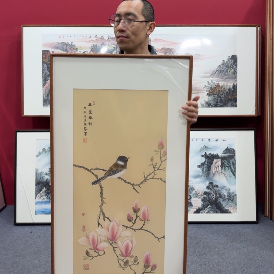 国画带框绘画120/60尺寸