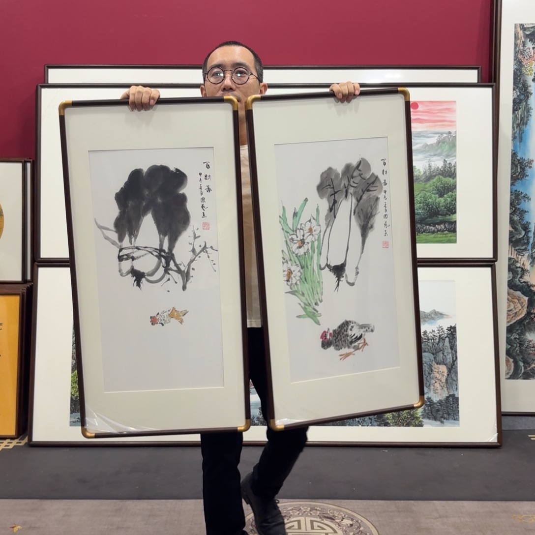 国画带框90/45尺寸一对