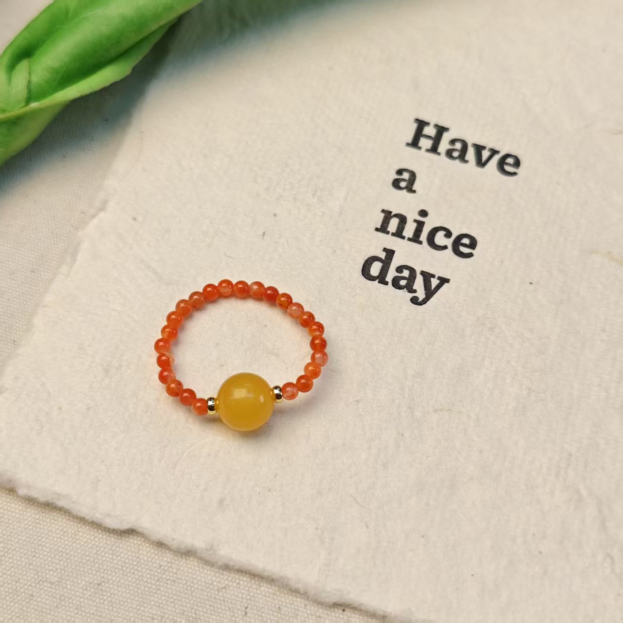 《日出》南红蜜蜡戒指2-7(多样发其一) MY175