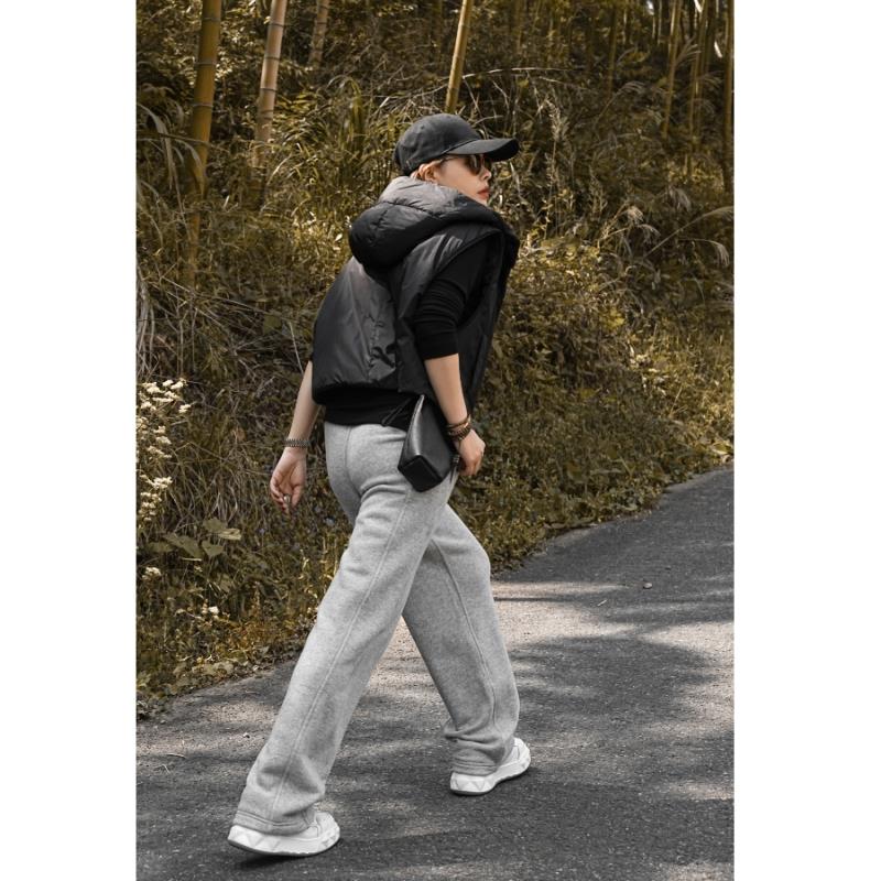 秋冬新款百搭户外运动宽松直筒休闲卫裤女ZM2-10274@