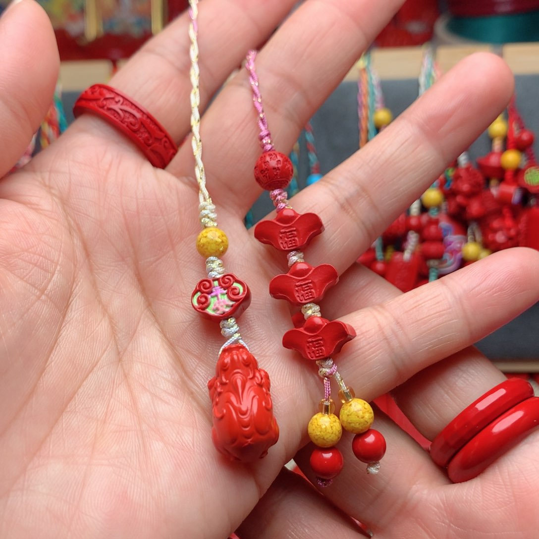 天然辰砂工艺品朱砂手机坠