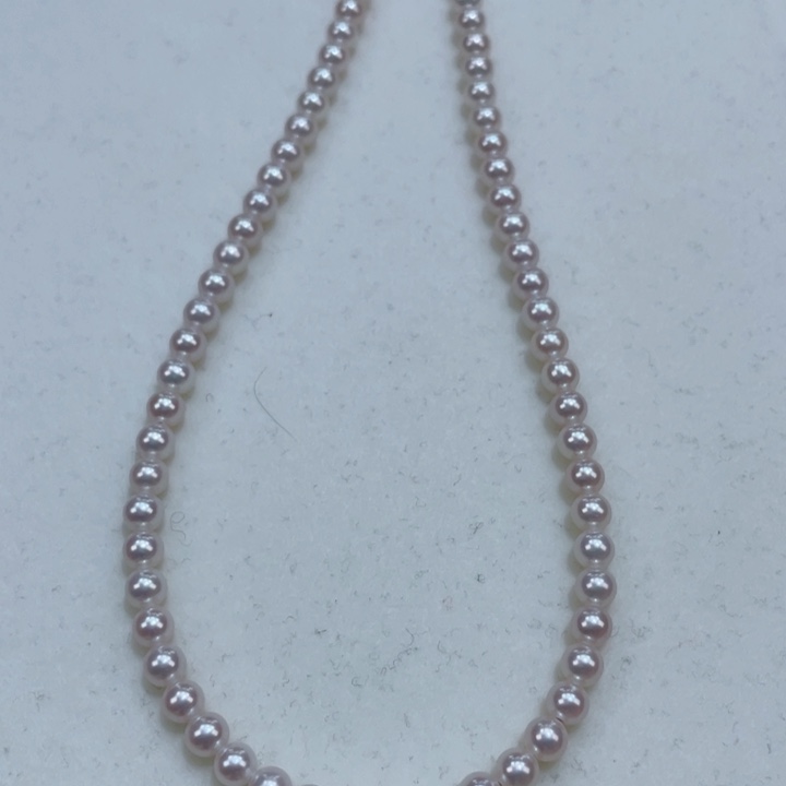 淡水珍珠颈饰银S925镶嵌4-4.5m飒飒亮灯泡光新品