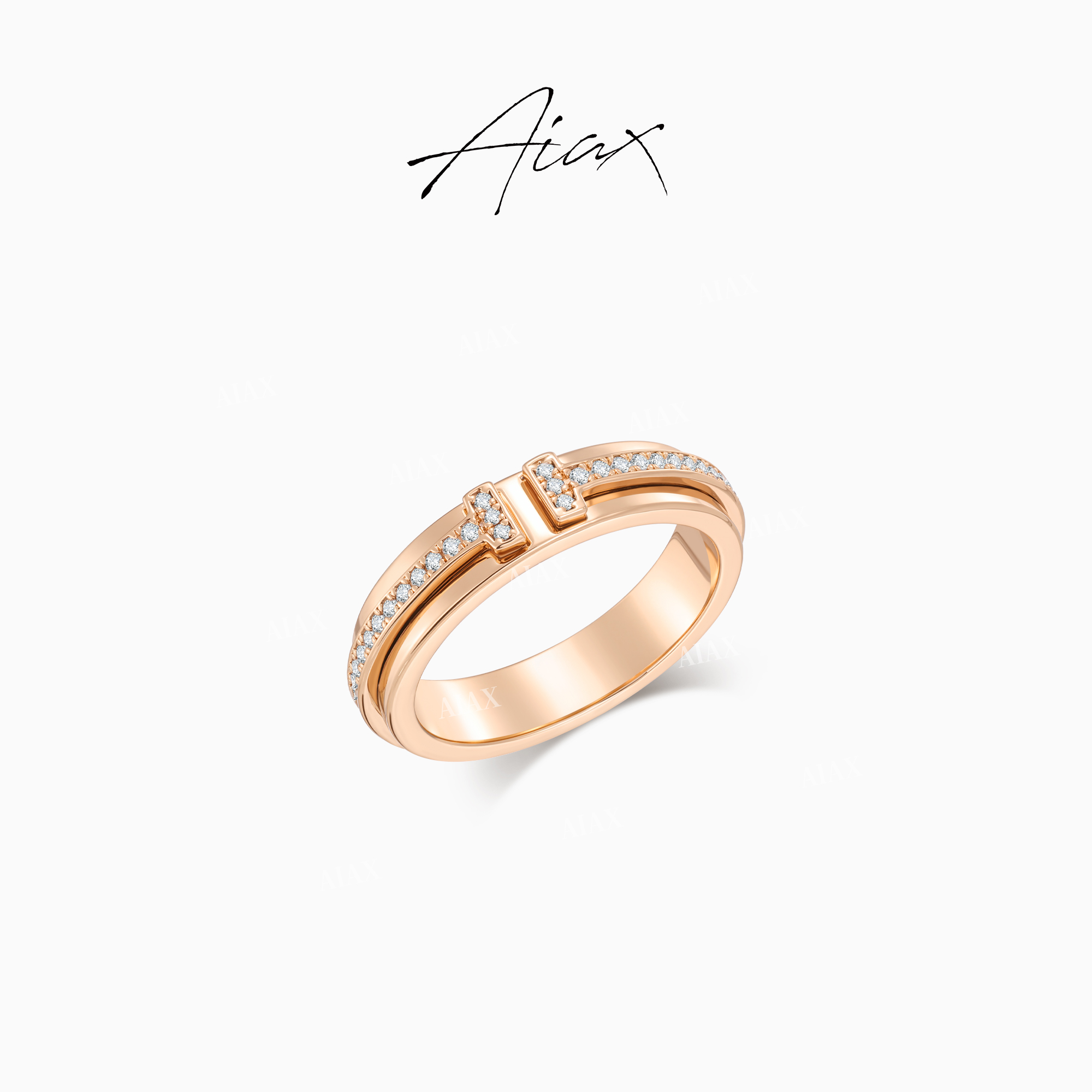 AIAX 镀K金 经典百搭时尚气质氛围感高级感T字戒指TSS7970