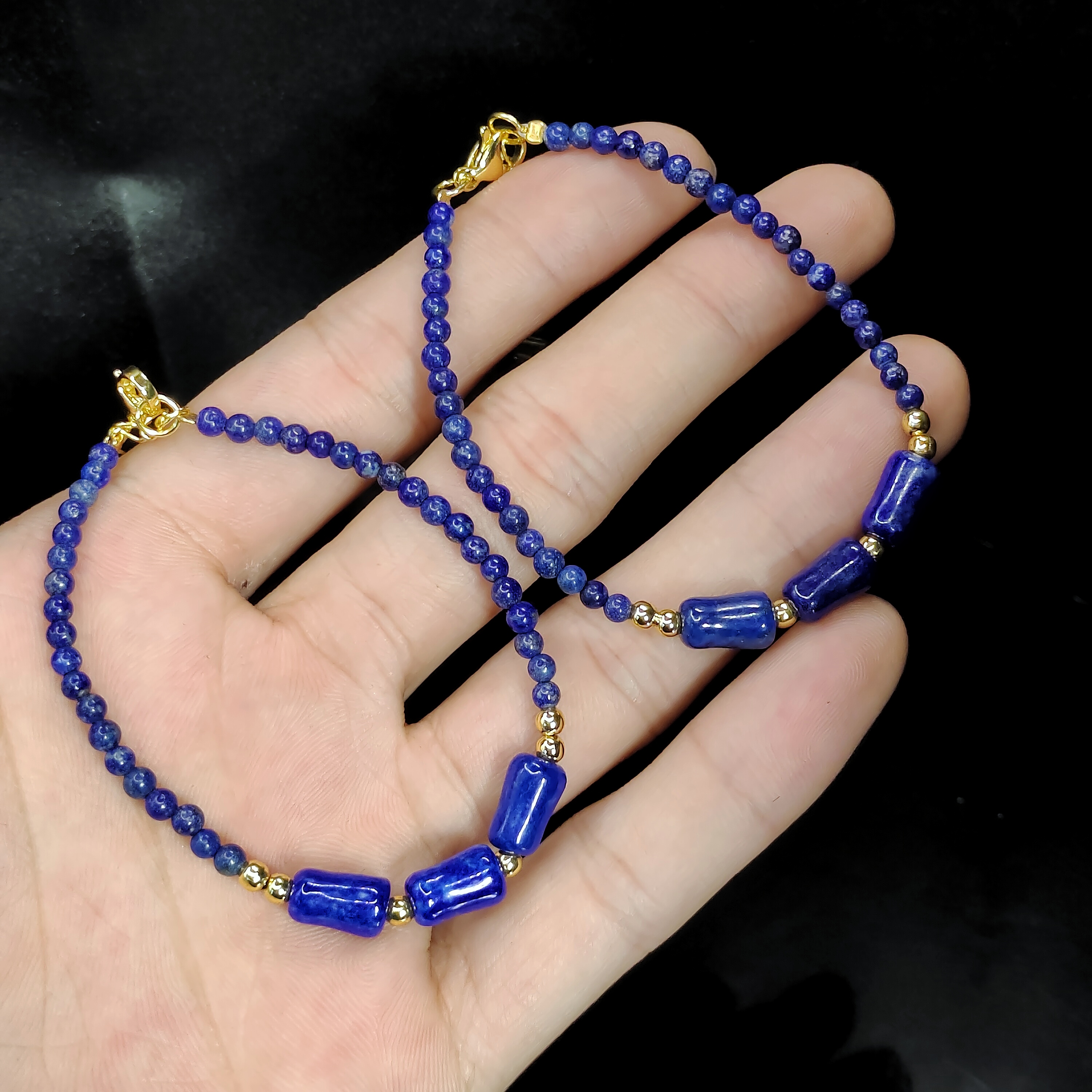 【老三珠宝】青金石DIY单圈手链LW3【多样性发其一】约3mm