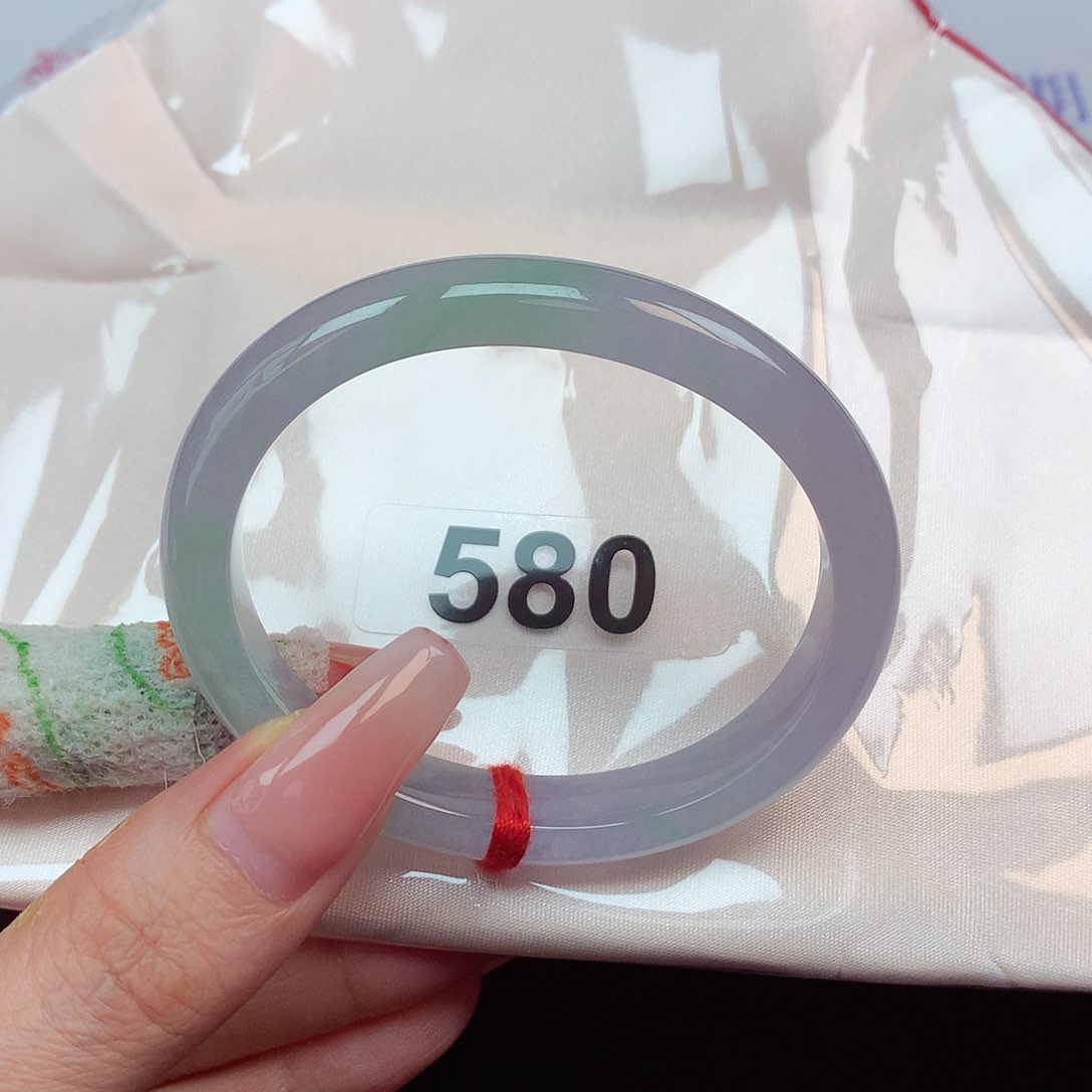 翡翠手镯未镶嵌54贵妃冰润细腻冰春彩