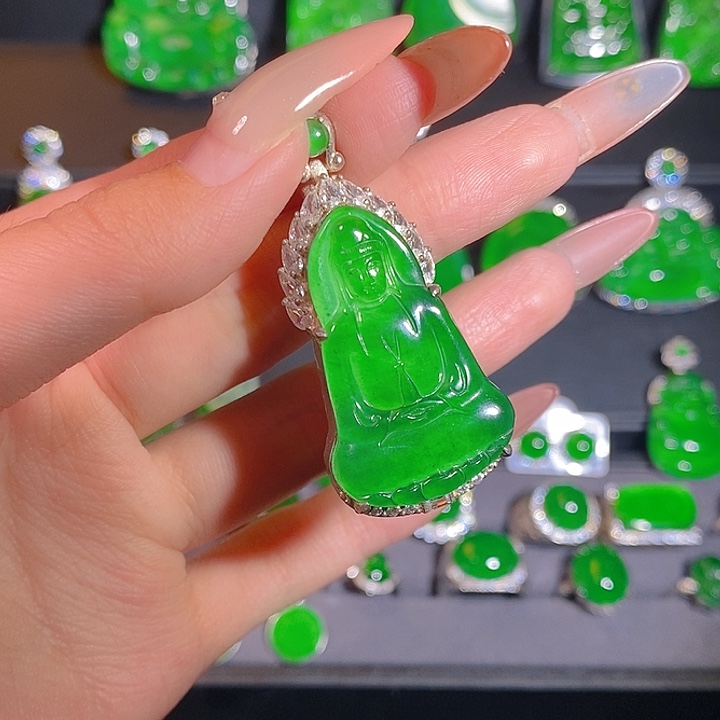 翡翠银S925镶嵌颈饰