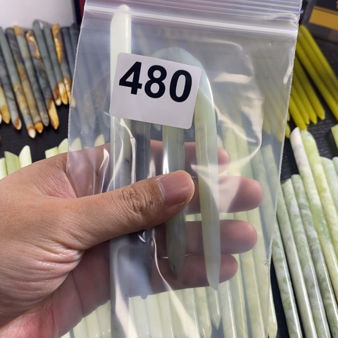 未镶嵌蛇纹石玉发簪言**深