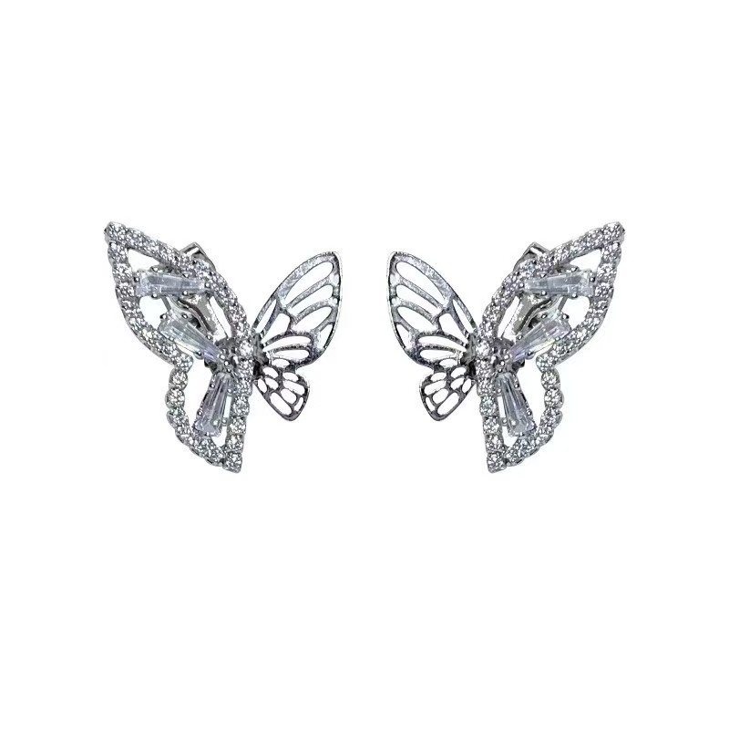 合金耳饰 A36气质镂空蝴蝶耳骨夹