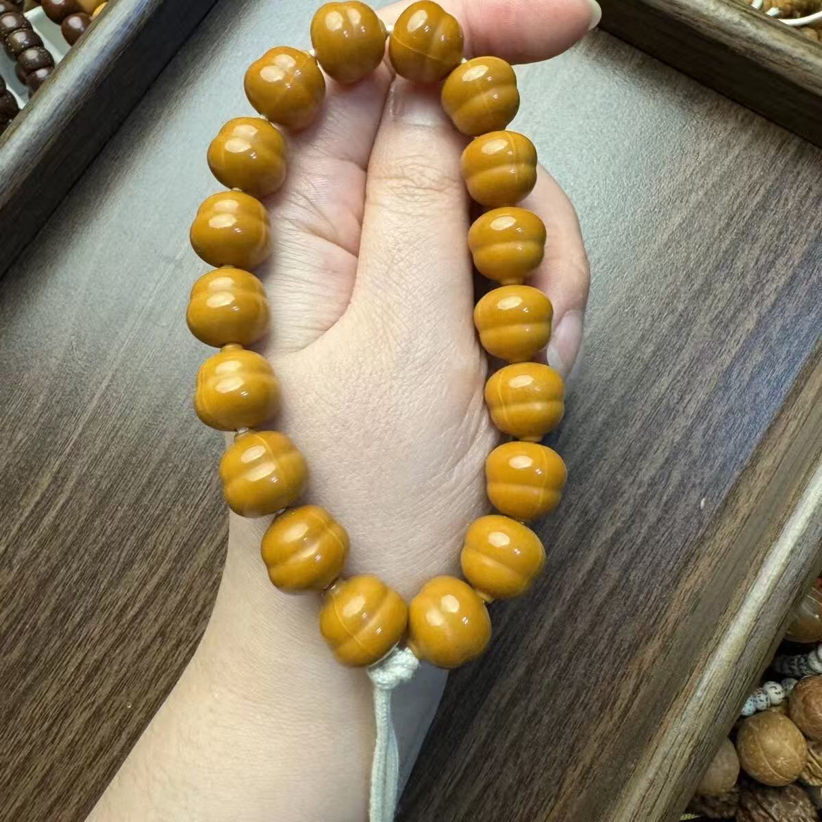 13mm爆款新品猴头核桃雕刻葫芦手串 个别轻微油点不明显盘玩文玩