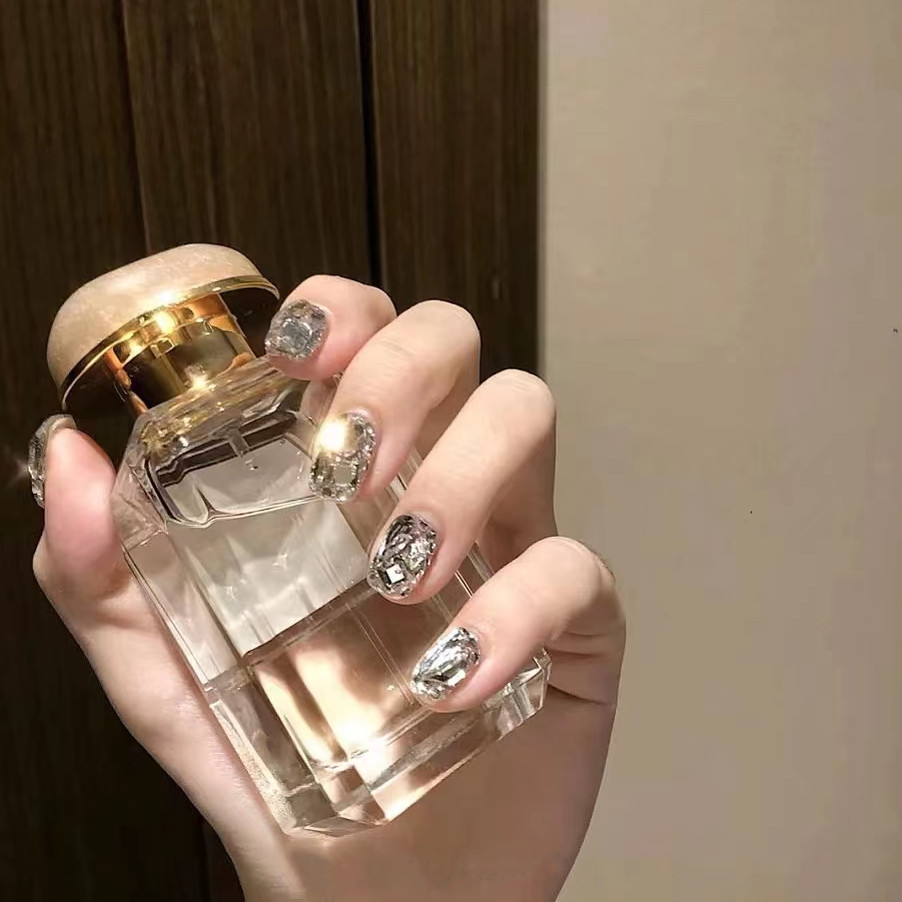 穿戴甲满钻短方圆冰透镶钻1短椭圆闪耀24片全码美甲片-B679-JYBD