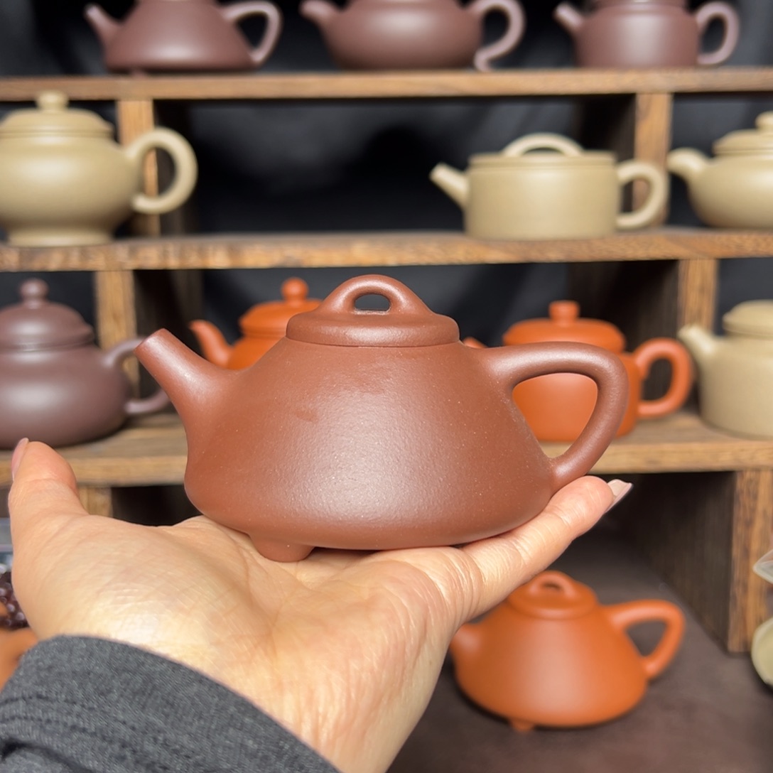 紫砂茶壶底槽清子冶石瓢150毫升