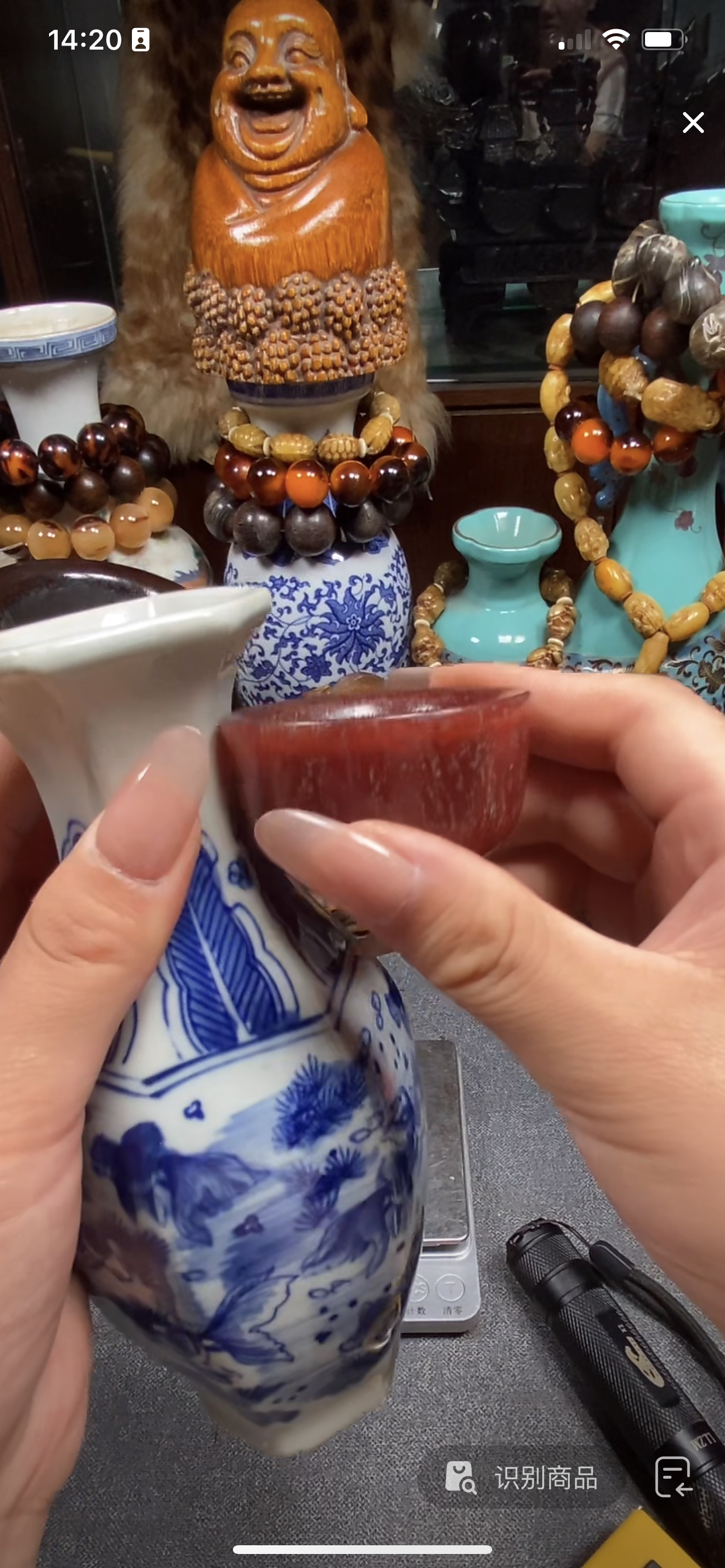 青花瓷陶瓷小瓷瓶客厅博古架酒柜工艺品装饰品摆件