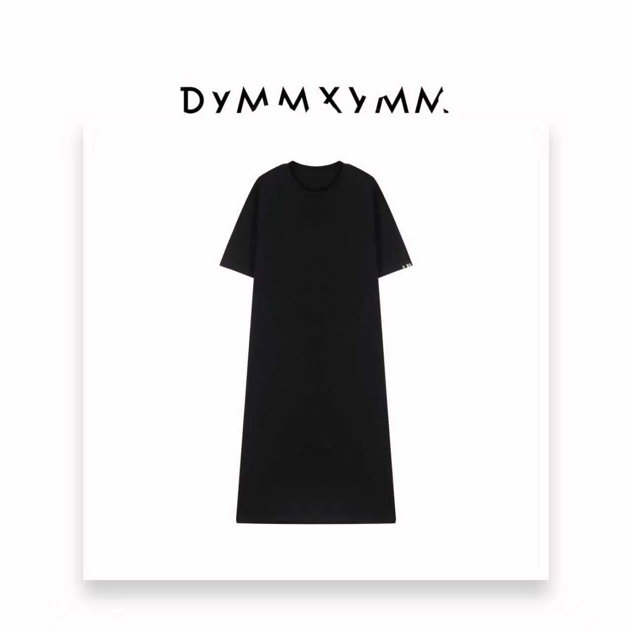 【DYMMXYMM】-《墨衍》-【黑标】.秋款黑色袖口彩线连衣裙-5FWY6577