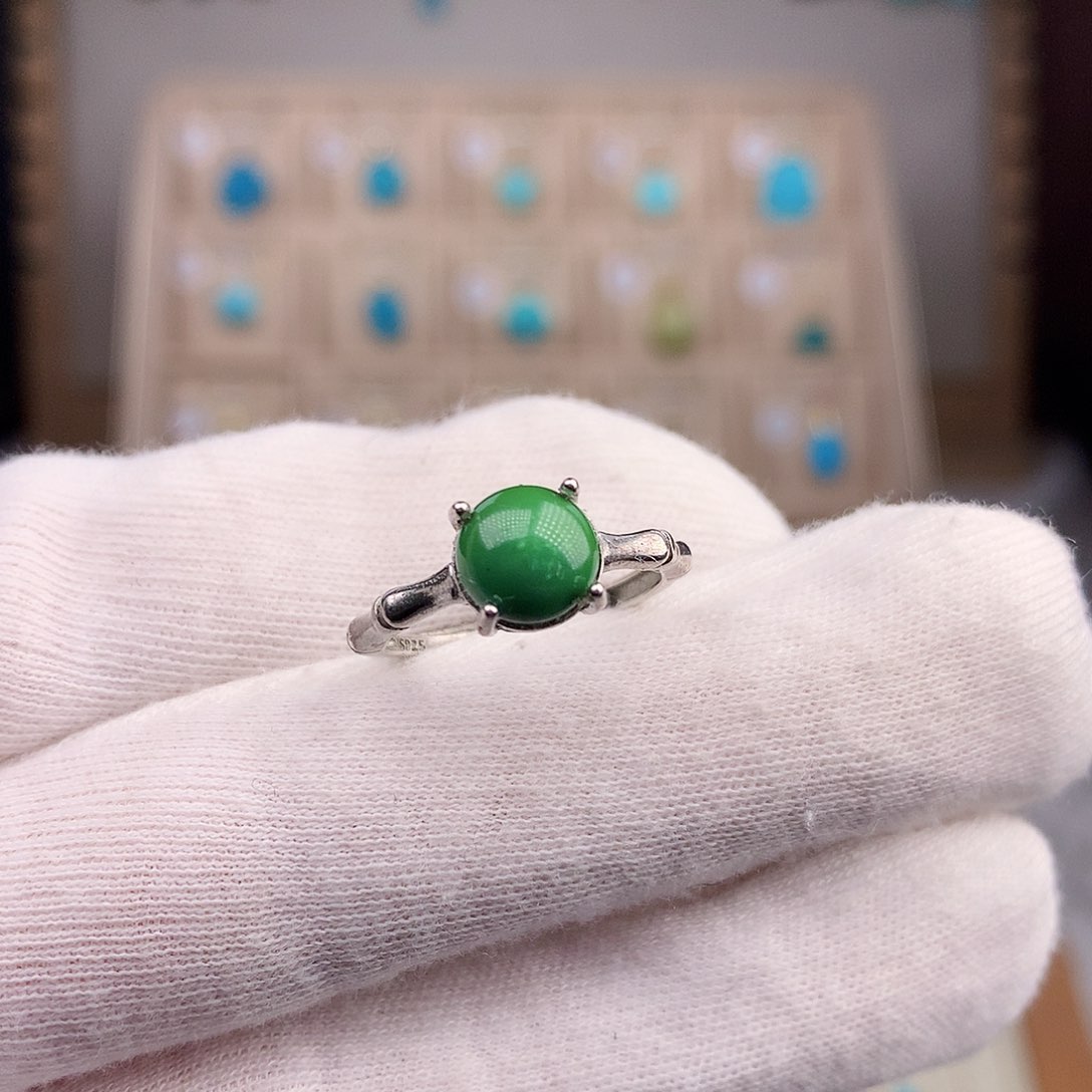 绿松石戒指银S925镶嵌