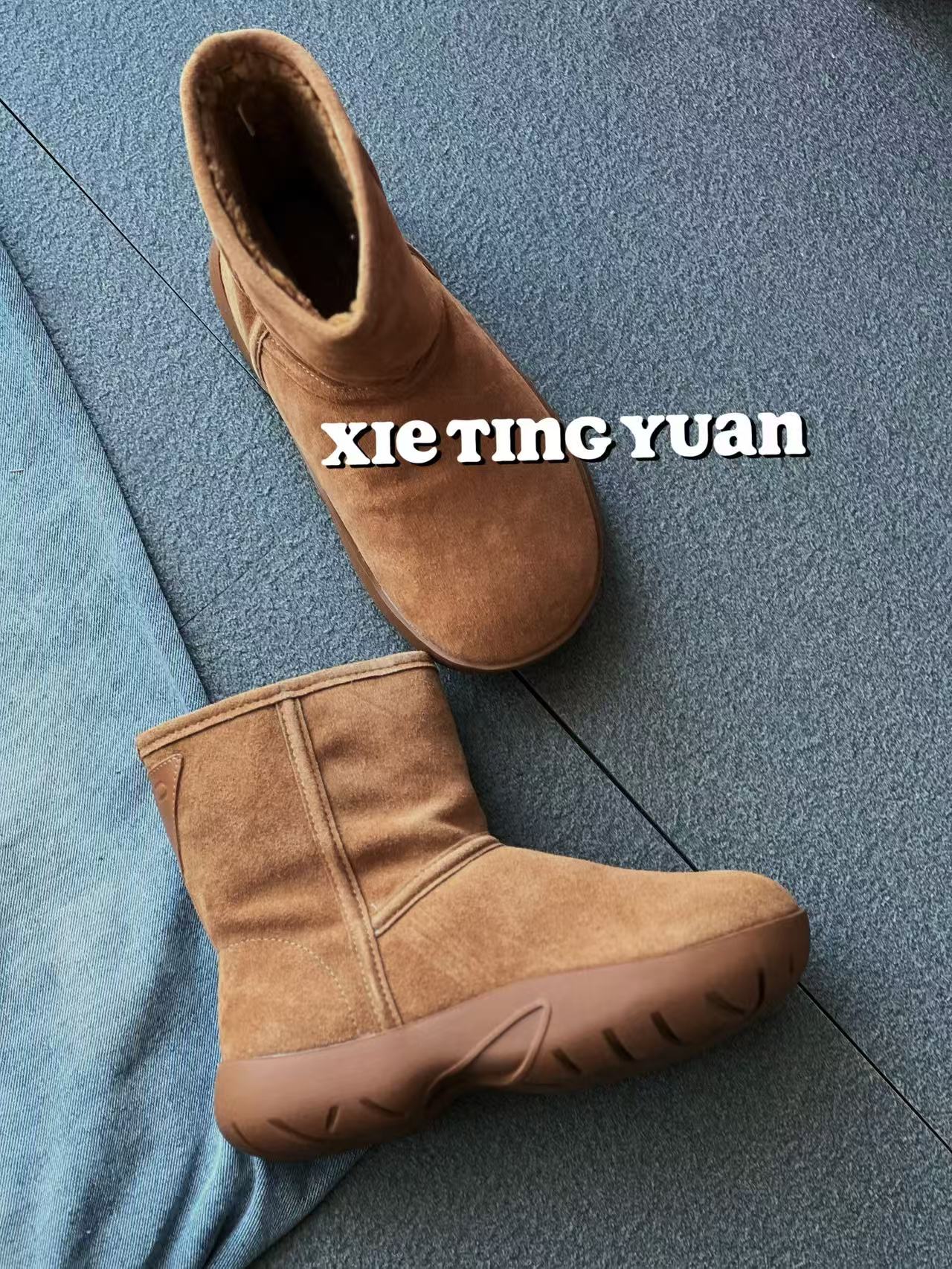 微瑕情侣百搭中筒防滑雪地靴2819 