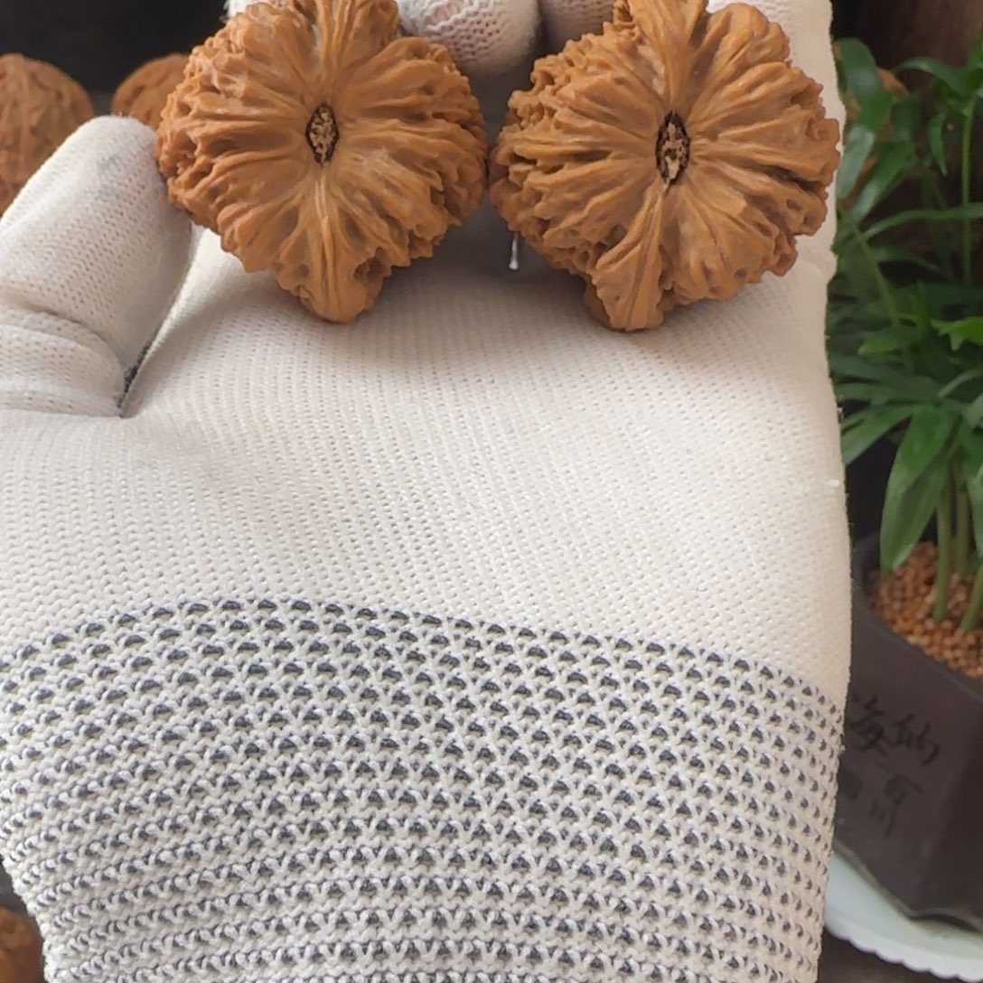 用***6文玩核桃把件南将石凹的41尺