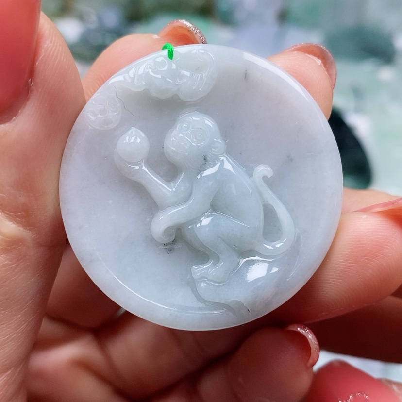 【闪购商品】翡翠颈饰未镶嵌天然翡翠A货猴牌