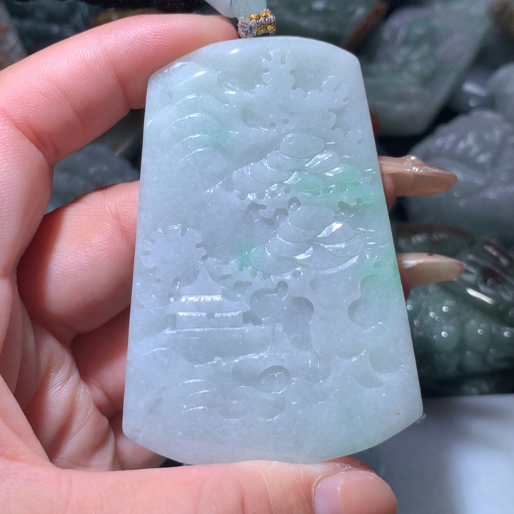 翡翠未镶嵌颈饰保真天然A货翡翠