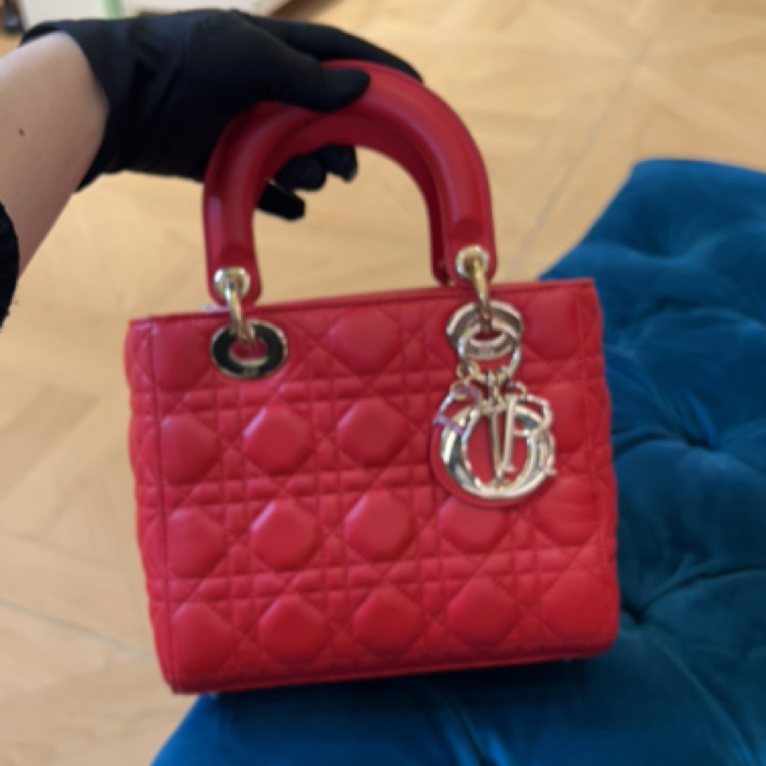 95新 DIOR/迪奥 Dior红色戴妃包25020119-06