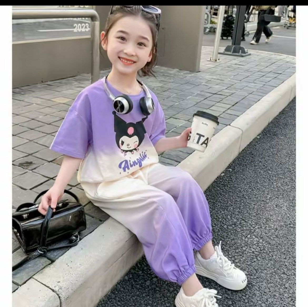 【M】洋气男女通用时尚夏季卡通动漫套装女上衣常规