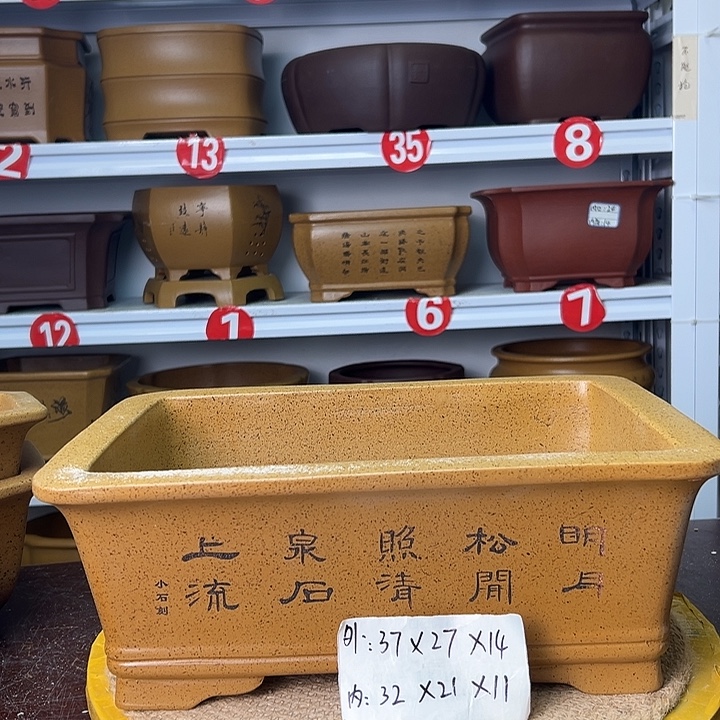 紫砂花盆蛇年大吉