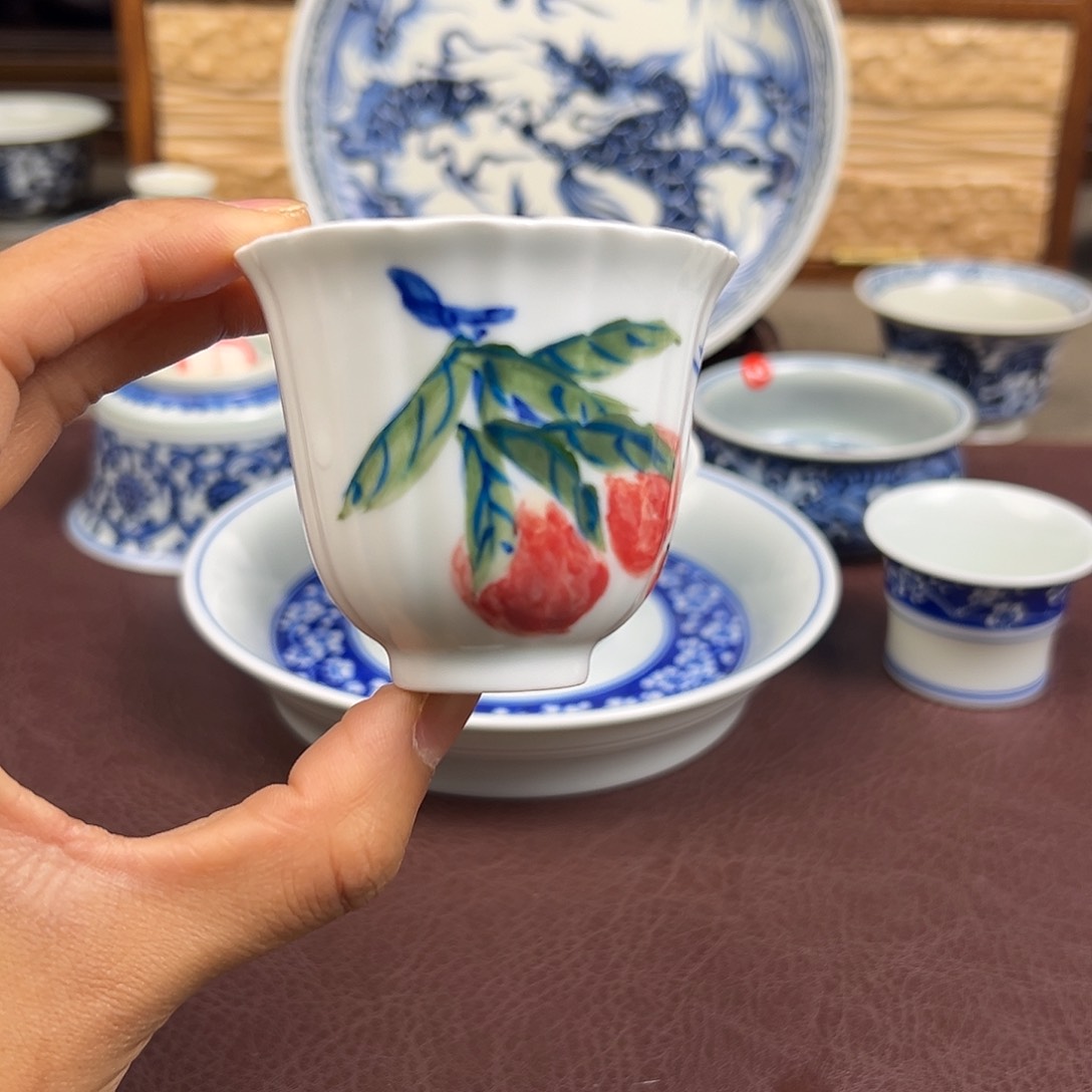 杯子景德镇三果闻香杯