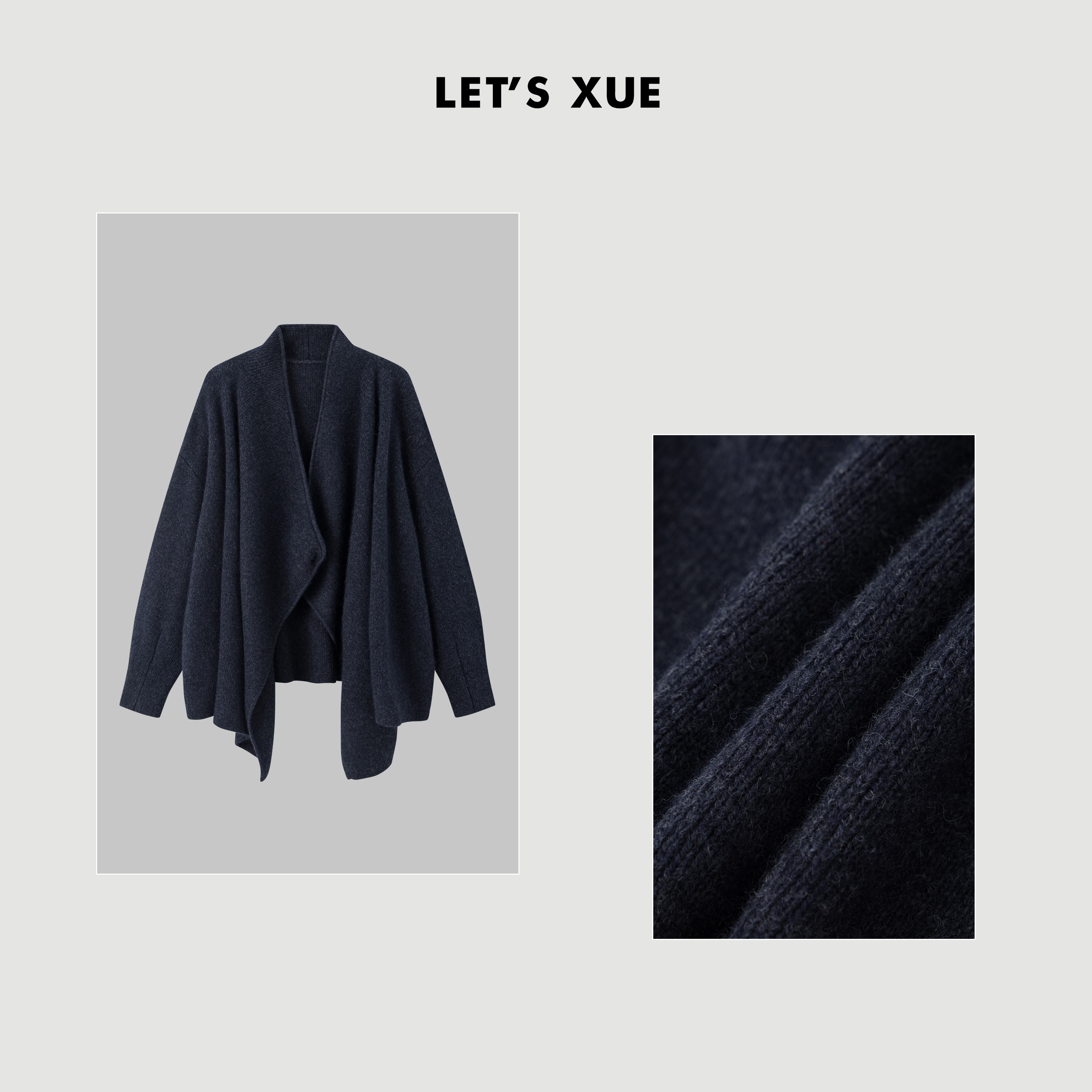 XUE【探索自我】设计风暗黑落肩宽松毛织衫