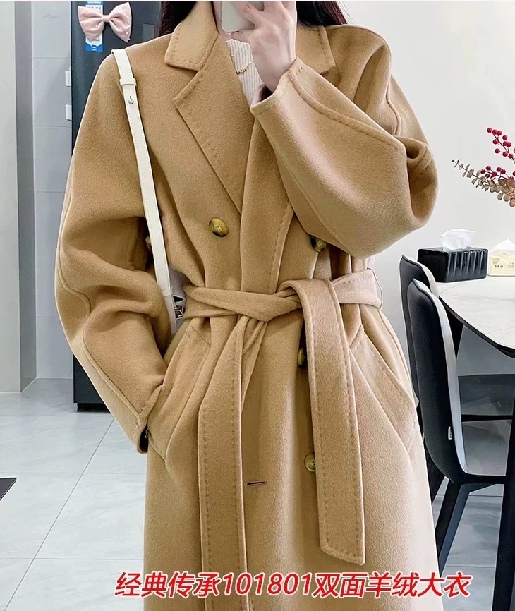 【M家801款30山羊绒】纯色保暖长款常规款秋冬毛呢外套百搭经典外套