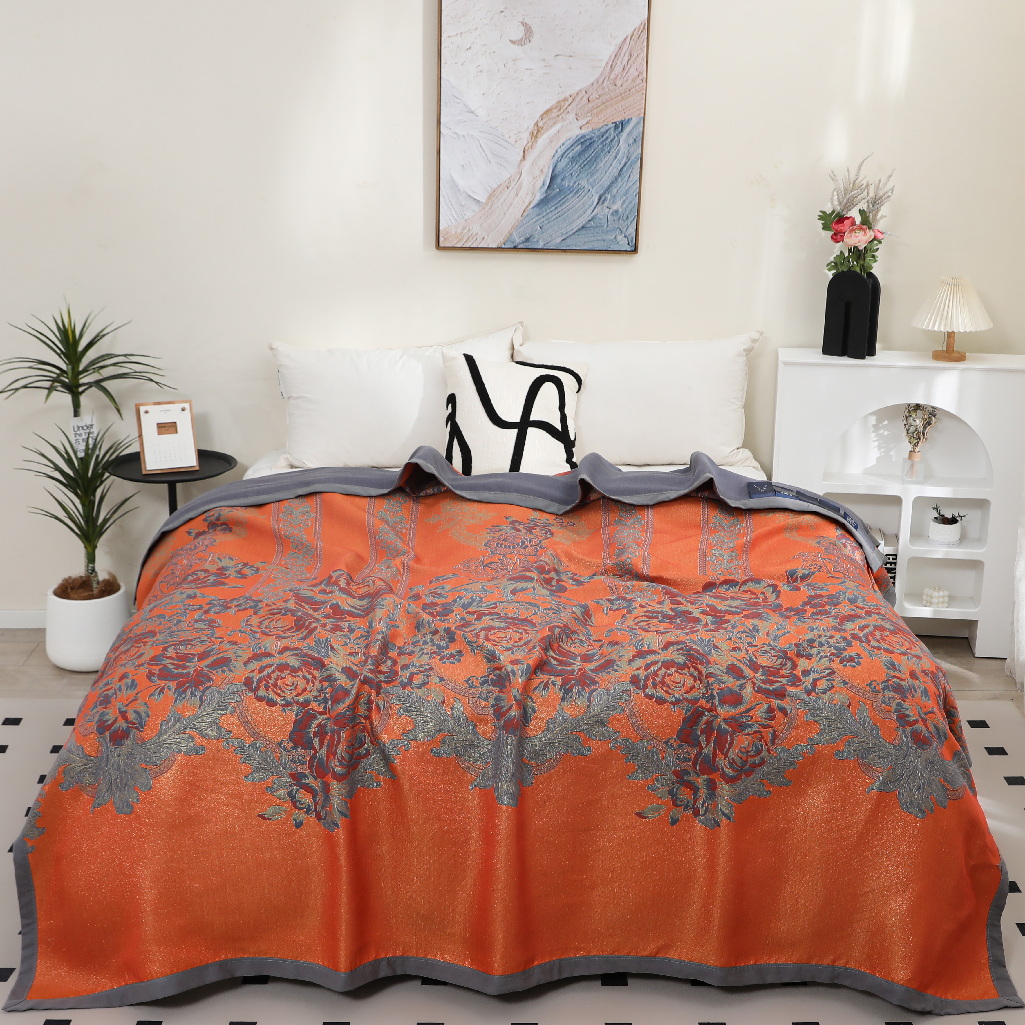 【花落倾城】230*250CM轻奢高端多功能四季床盖