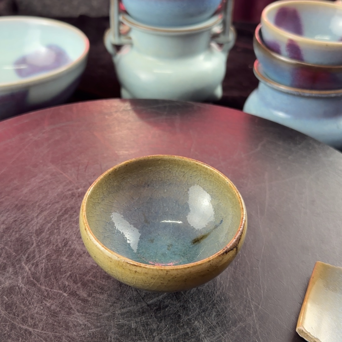 那***开瓷片禹州窑茶碗全品无瑕疵