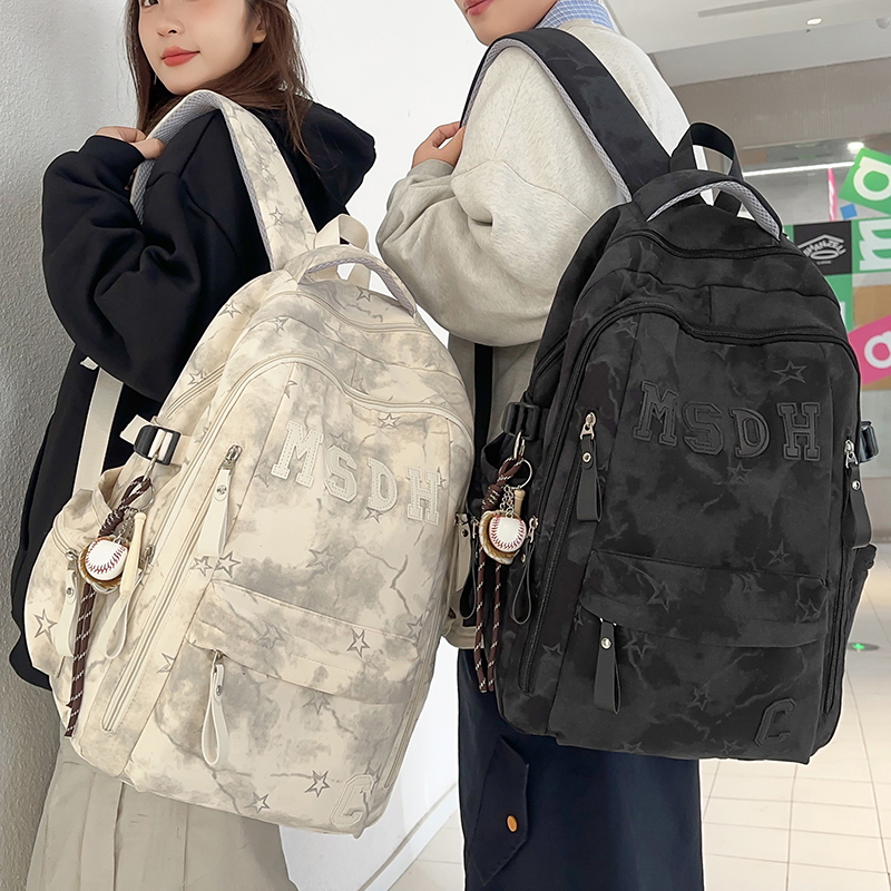 减负护脊 书包男士大容量初中生高中学生高颜值背包女潮流双肩包