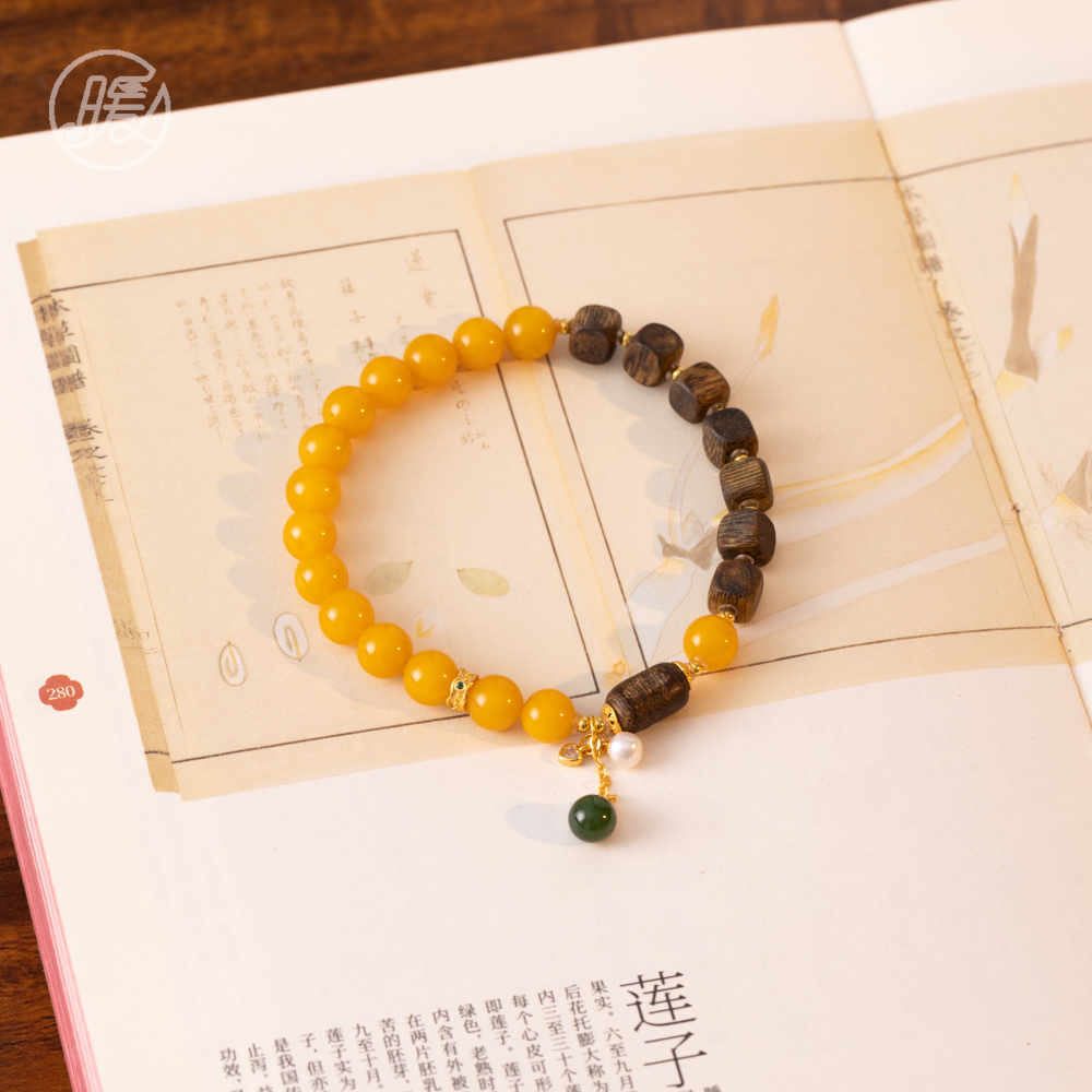 单圈蜜蜡手串搭配方形香香手链M403多样性发一