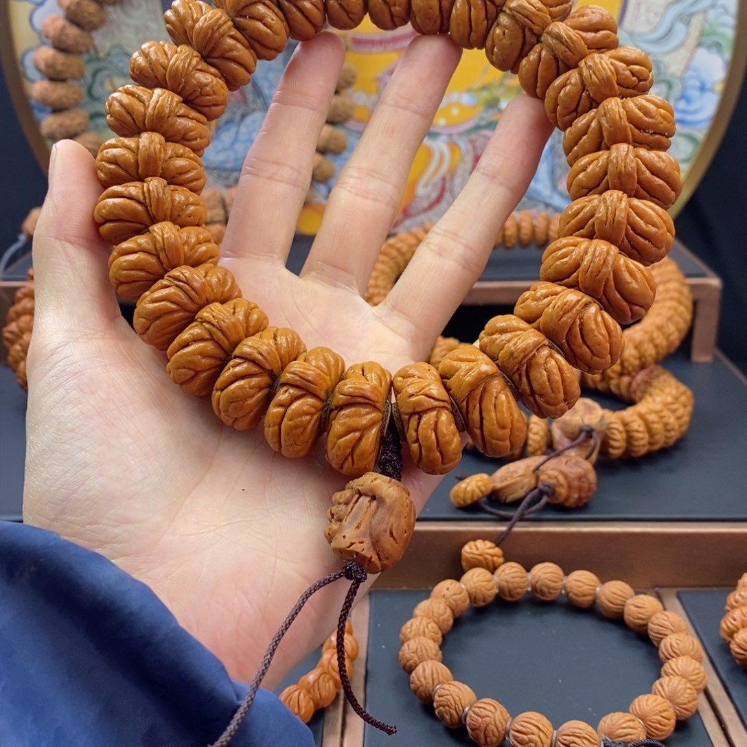 桃核手串～****～龙纹桃核矮霸