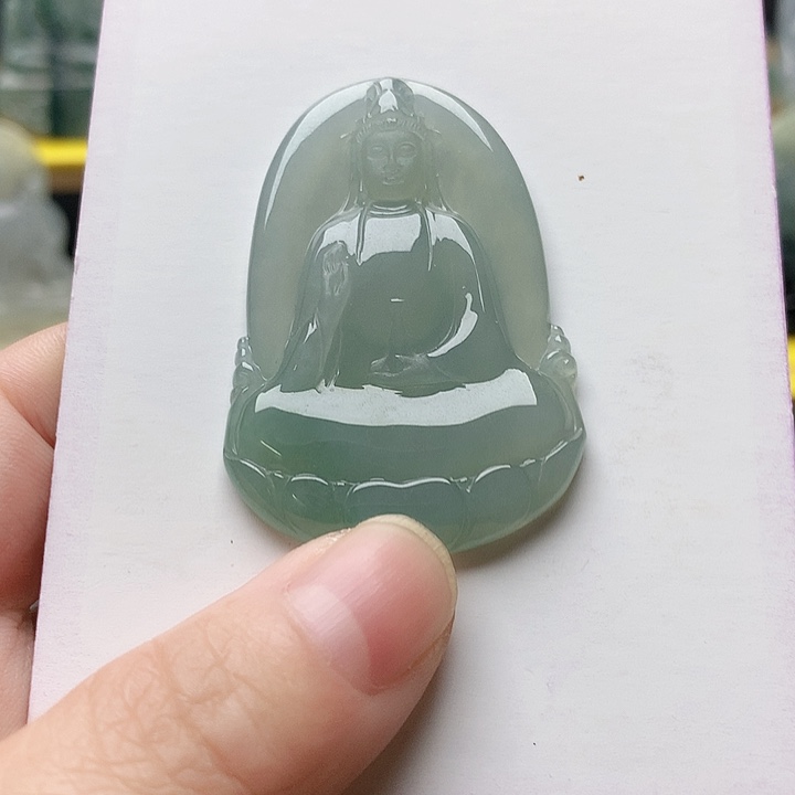 翡翠未镶嵌吊坠(不含链)素衣观音