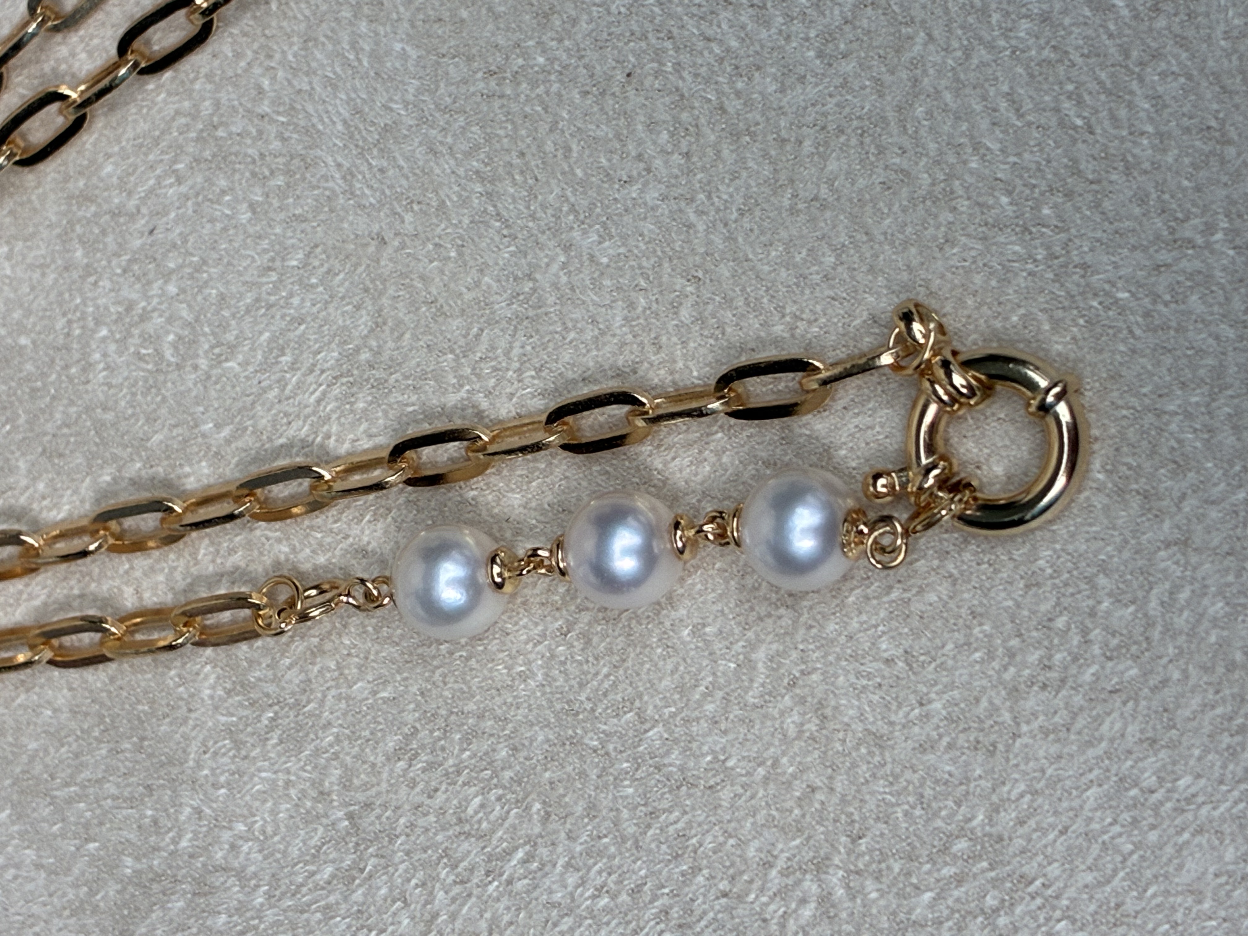 回形针海水akoya项链多带款设计款时尚百搭复古小众简约长链坠链