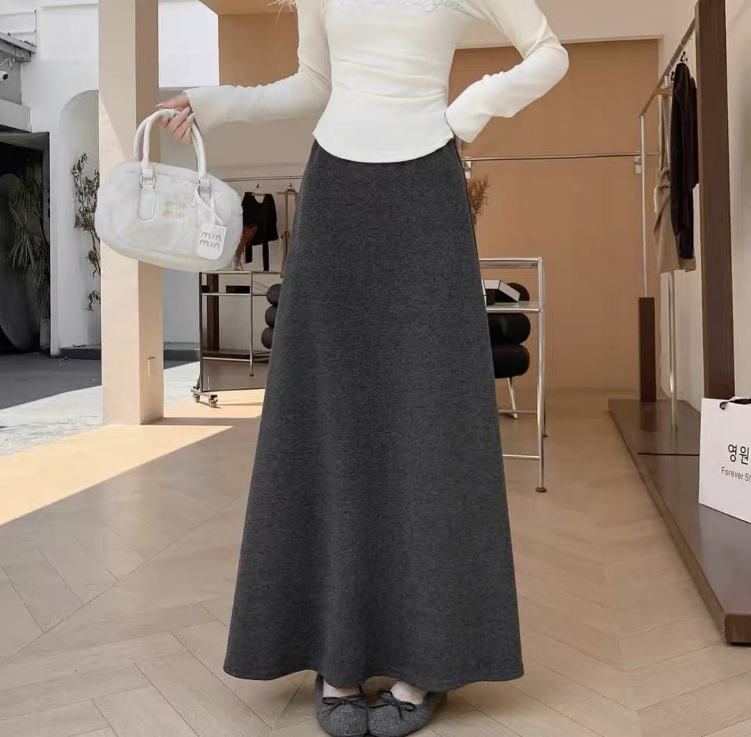 【倩倩专属】81513高级感长款加绒半身裙