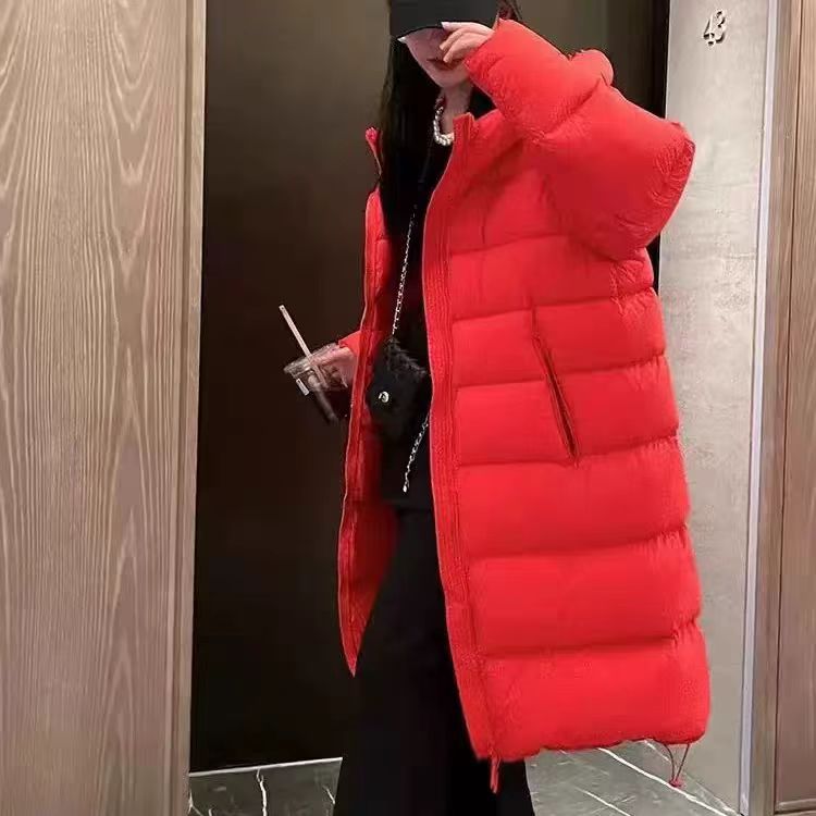 95绒中长款女韩系蓬松保暖女装过膝韩版羽绒服