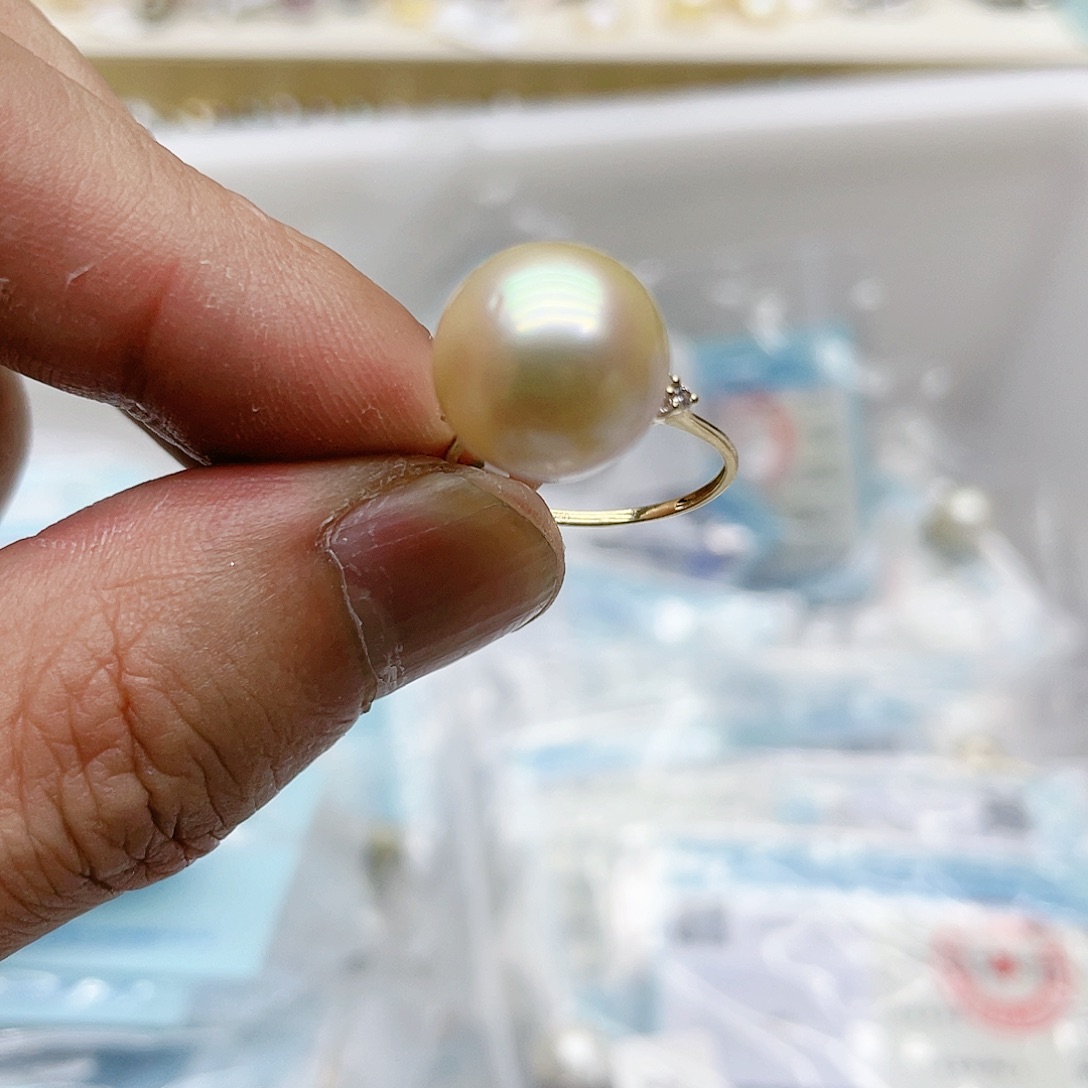 海水珍珠戒指18K金镶嵌