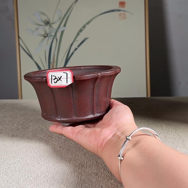 宜兴紫砂小花盆盆