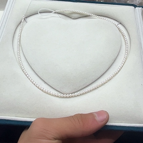 淡水珍珠珍珠项链银S925镶嵌14