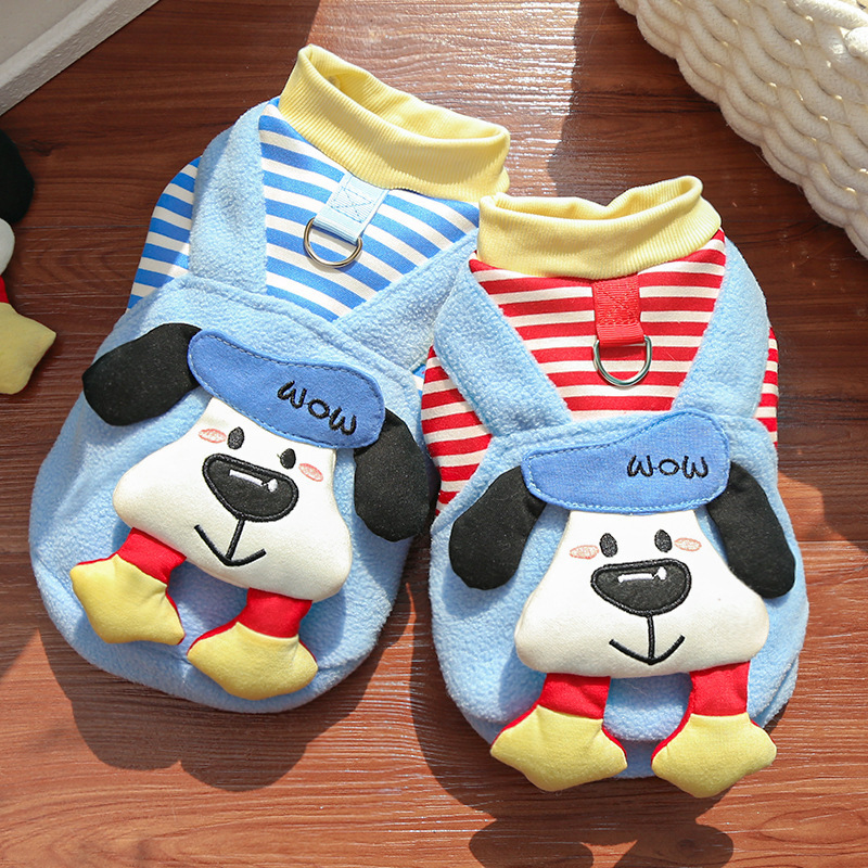 秋冬四衣猫咪衣服用品狗狗宠物摇粒绒可爱公仔泰迪比熊跨境批发