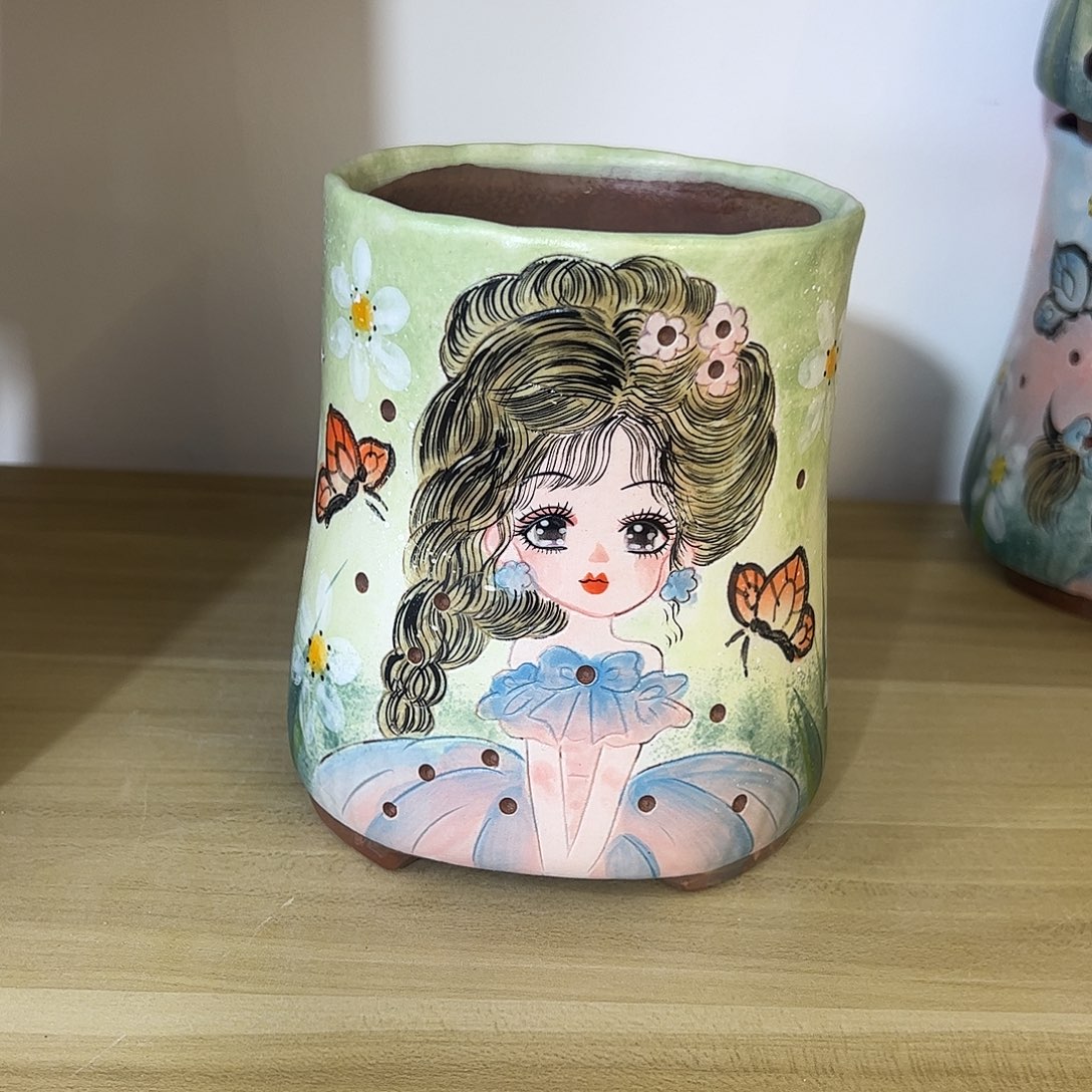 景德镇炫彩手绘口10高14