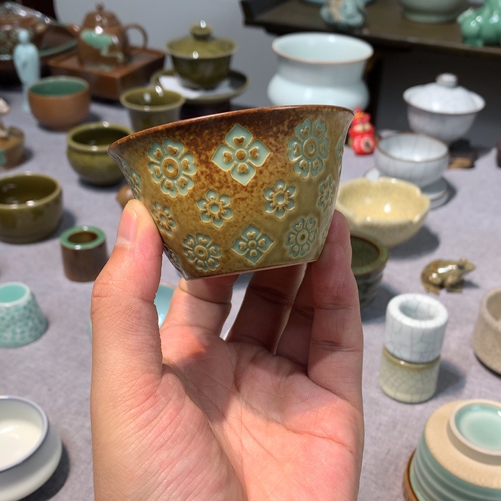 龙泉青瓷手工双釉结合