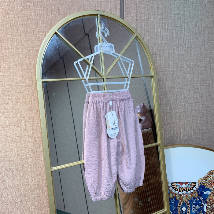 AU286  宝宝粉色韩国棉九分裤子    夏款