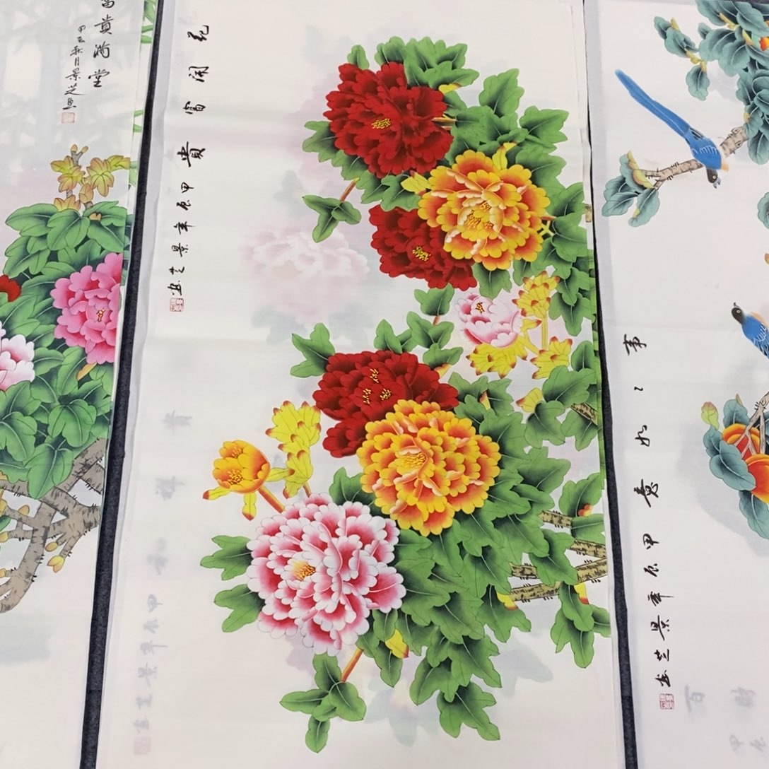 国画尺寸140✖️70四尺纯手绘画画画